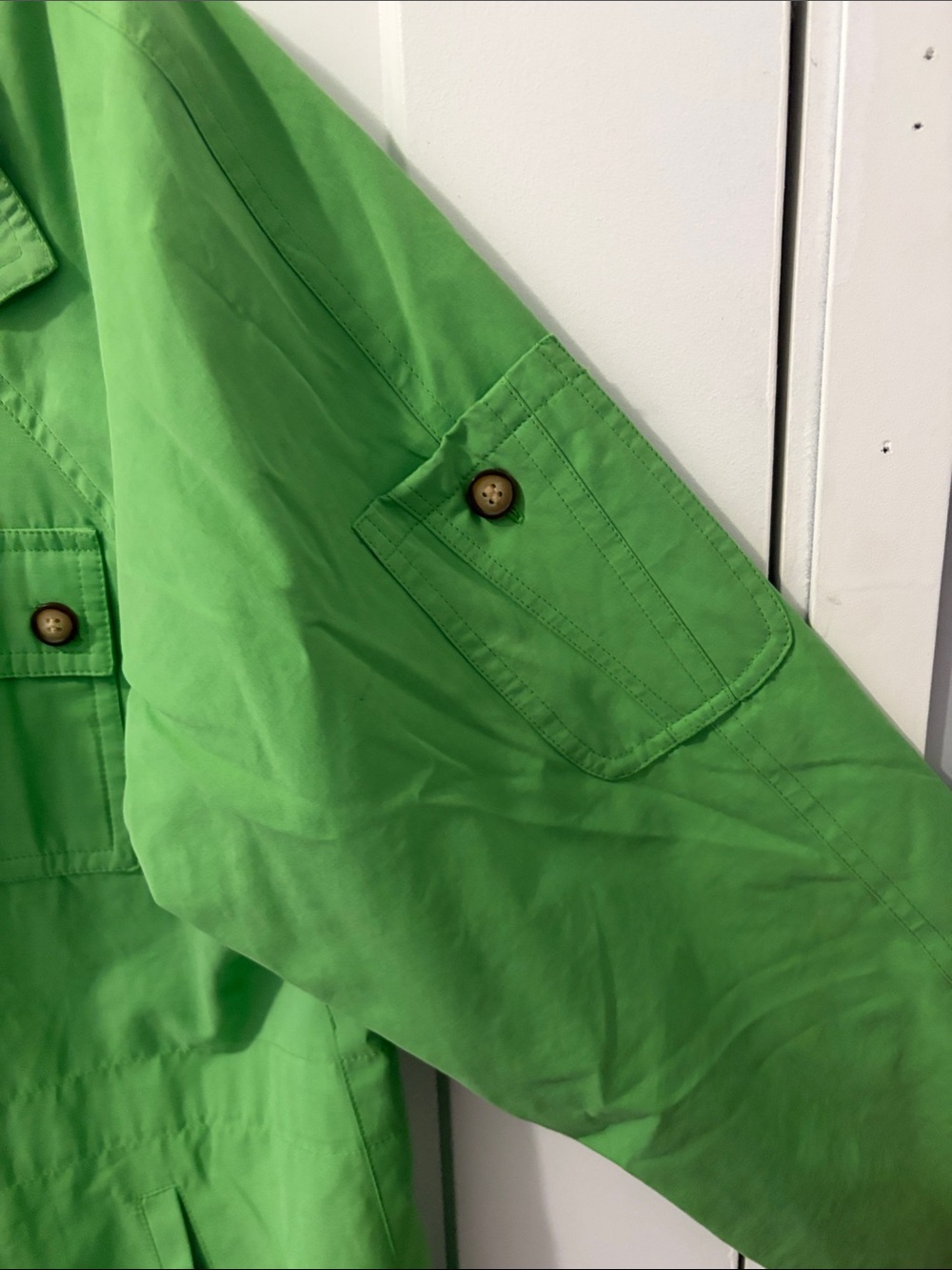 Talbots Bright Green Utility Jacket with Chest Pockets - Picture 4 of 7